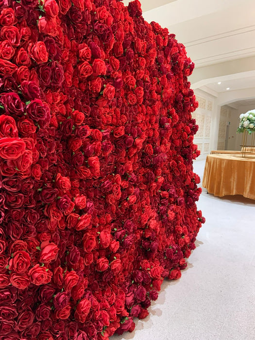 Red Rose Flower Wall - 2.4m x 2.4m
