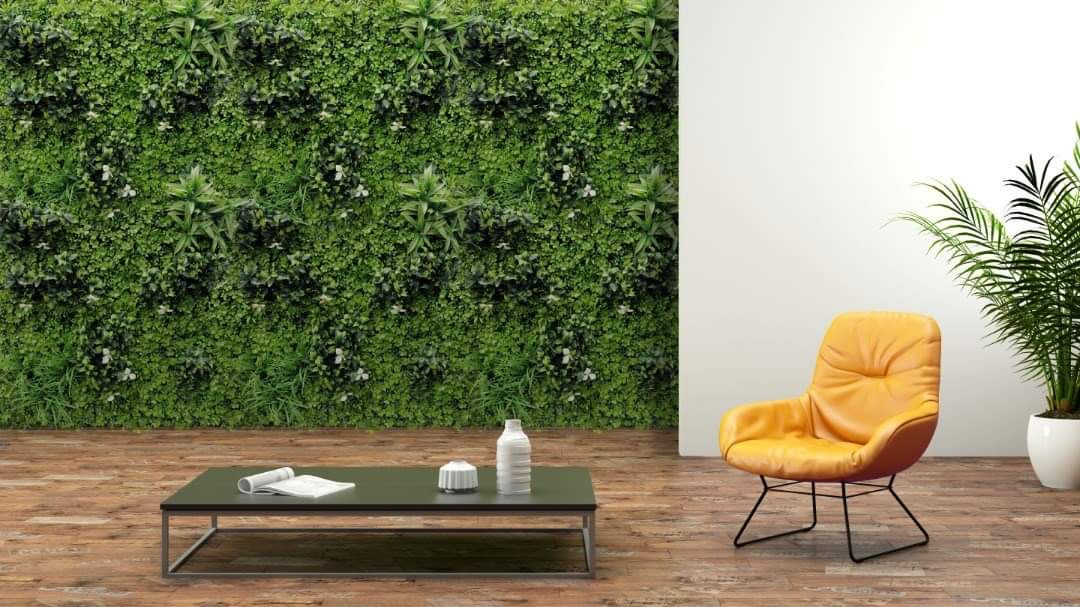 Artificial Living Green Wall (White Flower)