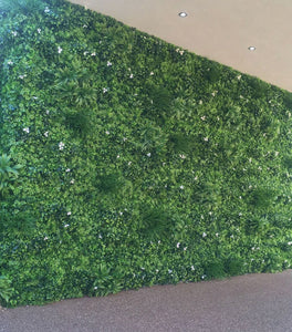 Artificial Living Green Wall (White Flower) — Fauxliage Landscaping